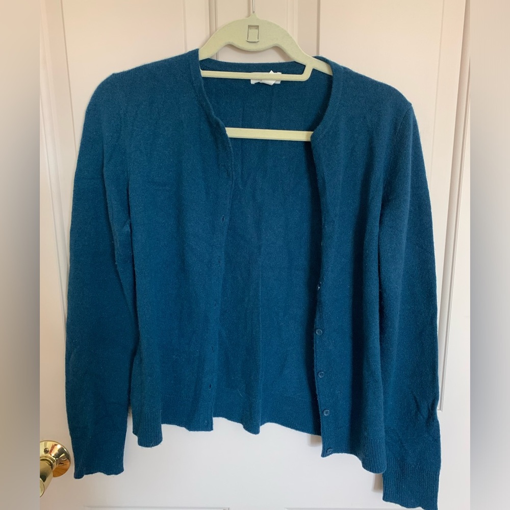 100% cashmere Garnet Hill cardigan sweater
